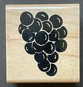 Solid Grape Fruit Food Harvest Produce Wood Rubber Stamp - Picture 1 of 3