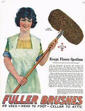1920s BIG Original Vintage Fuller Brush Mop Housewife Fashion Art Print Ad