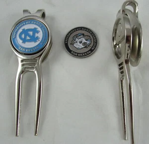 NCAA Golf Divot Repair Tool Beltclip w/ Ballmark Silver North Carolina Tar Heels - Picture 1 of 1