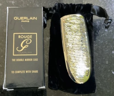 Guerlain GOLD Sequins Lipstick Case Double Mirror Cap