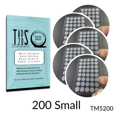 5pk [200]  Acne Stickers, Pimple Patches, FACE DOTS [8mm SMALL] Zit Drying Patch - Image 1 of 4