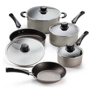 Cookware Set 9-Piece Non-Stick Champagne Tramontina Pots Pans Free Shipping - Picture 1 of 12