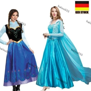 Frozen Eiskönigin Elsa Anna Kleider Karneval Fasching Kostüme Erwachsene Damen* - Bild 1 von 10
