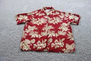 Vintage Iolani Shirt Mens XL Red Button Up Hawaiian Floral Aloha Camp - Picture 1 of 7