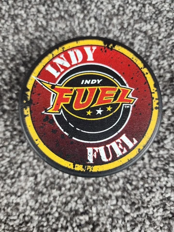 Indy Fuel ECHL Official Hockey Puck, Made In Slovakia Cover