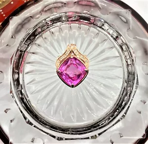 9,4 ct zertifizierter Ceylon rosa Saphir Anhänger in 18k vergoldet Sterlingsilber - Bild 1 von 12