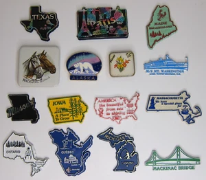 Vintage Refrigerator Magnets States 15 piece group - Picture 1 of 1