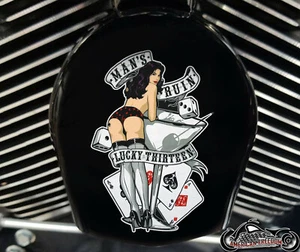 Harley Davidson Custom Horn cover Touring Dyna Softail Sportster M8 MANS RUIN - Picture 1 of 1