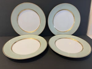 4 Fitz & Floyd Renaissance Speiseteller 10,25" Mintgrün Gold - Bild 1 von 4