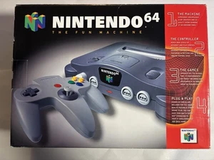 Nintendo 64 N64 Gray Game System Console Complete Open Box CIB *See Description - Picture 1 of 20