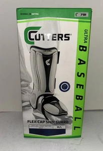 Cutters Baseball Flex Cap Shin Guard Size M/L Left Leg -Right Handed Hitter Navy - Picture 1 of 5