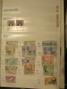 SIERRA LEONE STOCKBOOK/LEAVES FROM 1953 DUPLICATED/HIGH CAT TO £1, FREE SHAPE - Picture 1 of 24