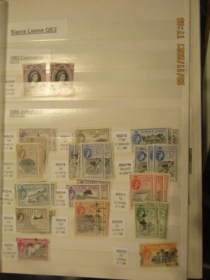 SIERRA LEONE STOCKBOOK/LEAVES FROM 1953 DUPLICATED/HIGH CAT TO £1, FREE SHAPE - Image 1 of 4