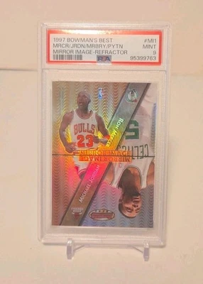 1997 Bowman's Best Mirror Image Refractor Michael Jordan MRCR MRBRY Payton PSA 9 - Image 1 of 2
