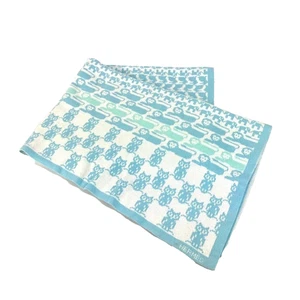 Hermes Paris Baby Throw Blanket Blue White Cotton Size 79.5×119cm - Picture 1 of 10