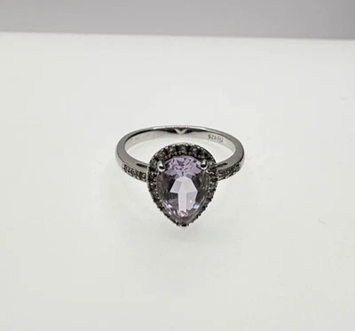 Anillo de amatista púrpura vintage en plata de ley 925 talla 7 Foto 1 de 4