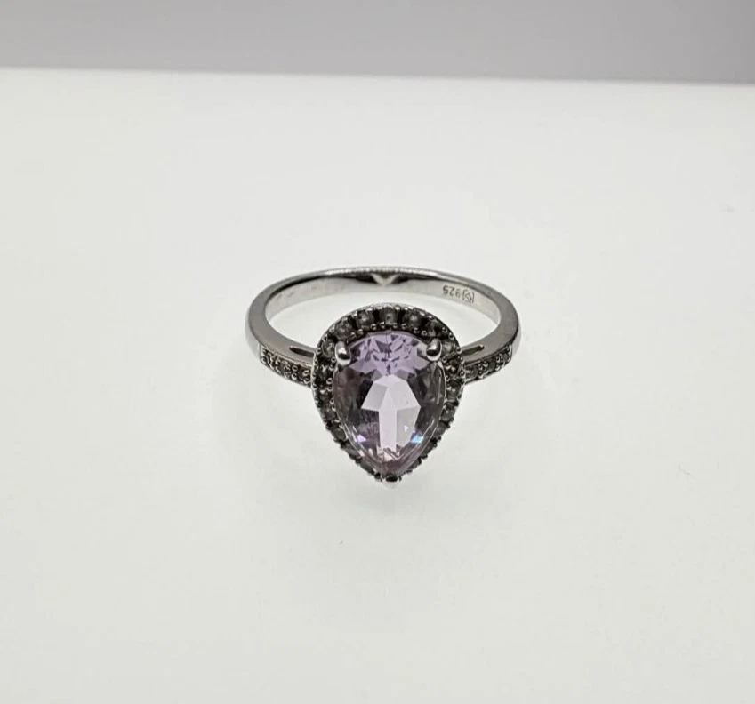 Anillo de amatista púrpura vintage en plata de ley 925 talla 7 Foto 1 de 4