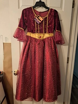 Nuevo con etiquetas Vestido Rojo y Dorado Galleta Barril Halloween Disfraz Niñas 10-12 Renacimiento  Foto 1 de 4