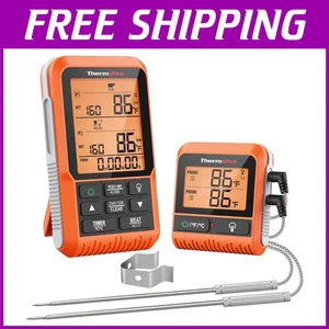 Food Grill Thermometer with Dual Probes, 8 Temp Presets - Picture 1 of 10