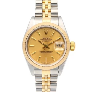 ROLEX Datejust T Wrist Watch 69173 Automatic 18KYG Yellow Gold SS Used Women - Picture 1 of 12