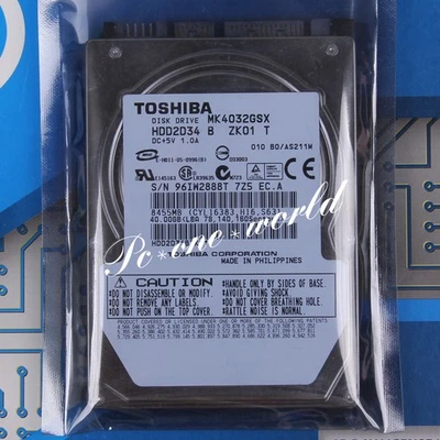 100% OK For TOSHIBA MK4032GSX 40 GB 2.5" 5400 RPM 8 MB SATA Hard Disk Drive HDD - Image 1 of 2