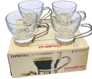 COVETRO EXPRESSO Fino Vidrio Italiano TAZAS DE CAFÉ por BORMIOLI ROCCO CASA Juego de 4 - Imagen 1 de 12