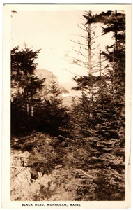 Postal de Monhegan, ME Maine 1934 RPPC, cabeza negra - Imagen 1 de 3
