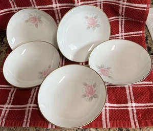 Set 5 Noritake Roseville Berry-Dessert Bowls 5 1/2" 6238 Pink White Rose Floral - Picture 1 of 5