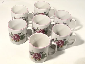 7 Lot Vintage Spode Marlborough Sprays Floral Cup 8oz Mug Retird Made In England - Picture 1 of 12