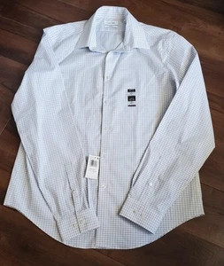 Calvin Klein Men's Dress Shirt Size 16 1/2 Wrinkle Free NEW Slim Fit Stretch - Picture 1 of 7