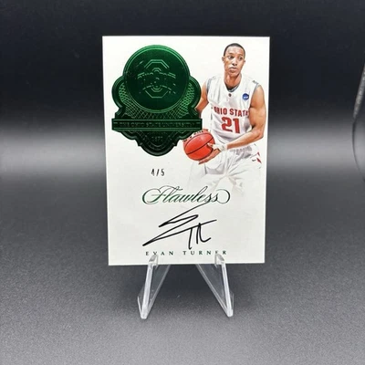 2017 Panini Flawless TLD-ET Evan Turner Emerald /5 Auto Autograph Ohio State OSU - Image 1 of 2
