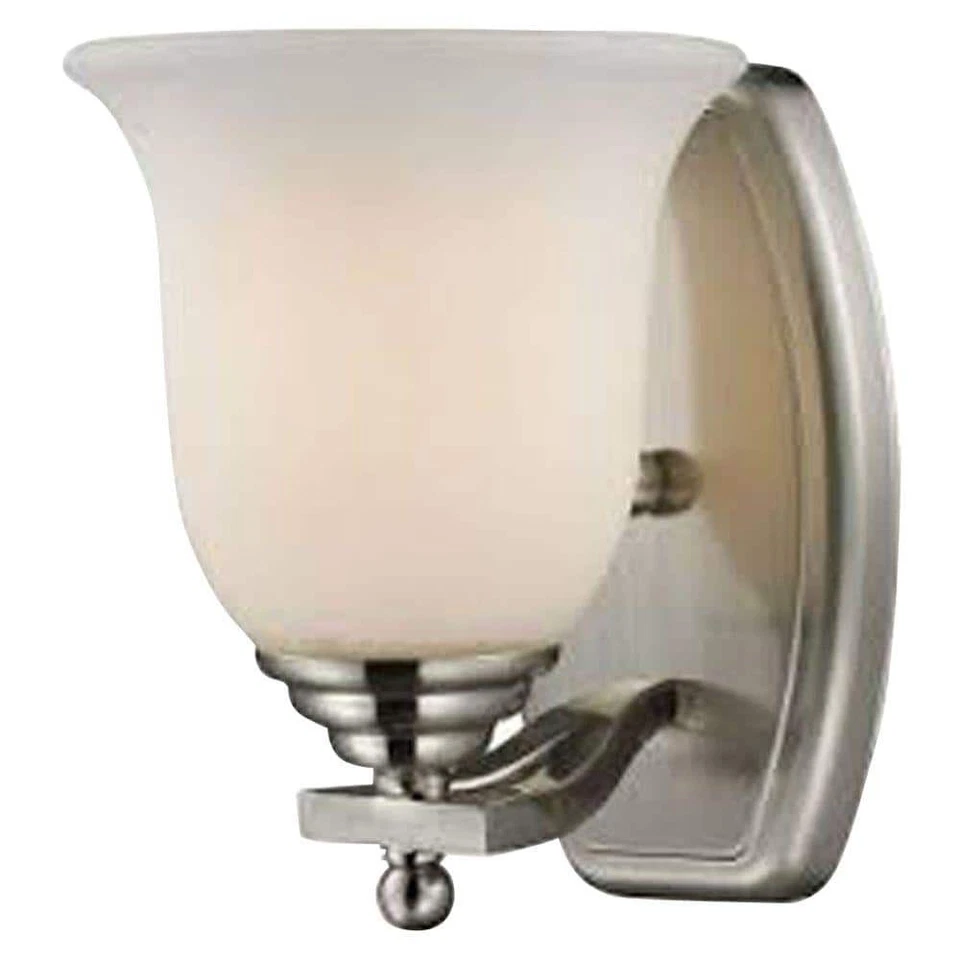 Lagoon 6 in. 1-Light Brushed Nickel Vanity Light Matte Opal Glass Shade - Image 1 of 2