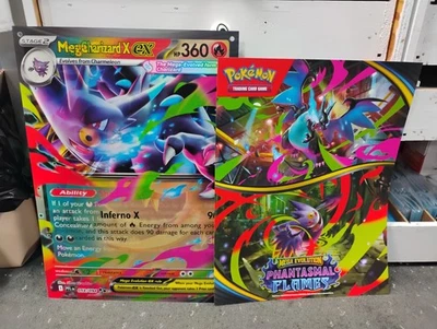 Pokemon Mega Evolution Phantasmal Flames Lenticular Poster & 2-Sided Poster NEW - Image 1 of 2