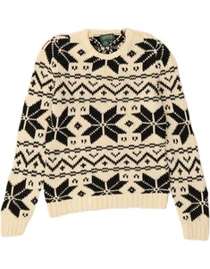 RALPH LAUREN Womens Crew Neck Jumper Sweater UK 10 Small Off White DC51 - Picture 1 of 4