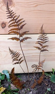 10 tlg Set Farn Edelrost Metall Gartendeko Topfstecker Gartenstecker Vintage  - Bild 1 von 5