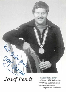 Josef Fendt Autogrammkarte Rennrodeln Weltmeister Olympiamedaillengewinner - Bild 1 von 2