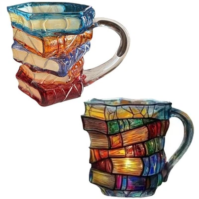 Farbige Buchtasse, Neuheit, 3D farbige Buchkaffeetasse, einzigartige Kaffeetasse - Bild 1 von 4