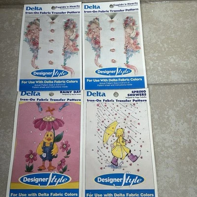 4 DELTA IRON-ON TRANSFER PATTERN CUPIDS 'N HEARTS PATTERN SHEET and INSTRUCTIONS - Image 1 of 4