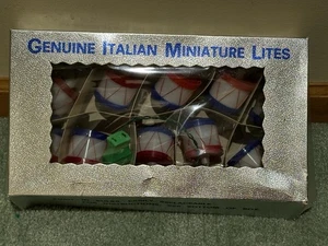 Vintage Italian Miniature Lites Lights Christmas Drums IOB Set of 10 Lights EUC - Picture 1 of 13