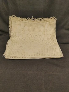 Creamy White Crocheted Lace Curtain Valances 16+feet(5+yards) Shabby Chic Topper - Picture 1 of 12