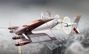Airbus Group Vahana Jetsons Coche Volador Avión Escritorio Modelo Madera Grande Nuevo - Imagen 1 de 1