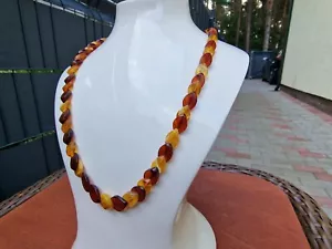 Vintage Natural 22.00 gr. Butterscotch Egg Yolk Baltic Inclusions Amber Necklace - Picture 1 of 19