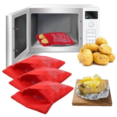 New Potato Microwave Cooker Bags 4 Minutes Fast Quick Reusable Washable - Image 1 of 4