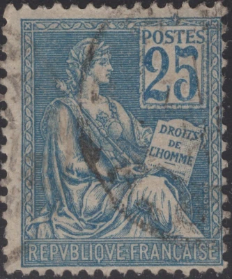 1900-1902  SC#119a  Yv#114a  shifted 25 variety USED - Image 1 of 2