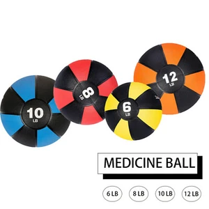 Multi-color Weighted Medicine Ball Exercise Ball for Body Fitness Workout Gym - Picture 1 of 17