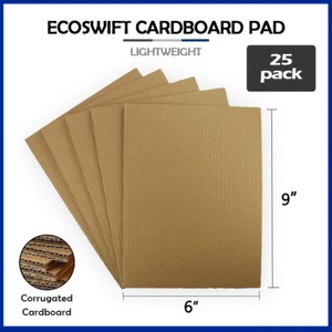 25 6x9 "EcoSwift" Brand Corrugated Cardboard Pads Filler Insert Sheets 6" x 9" - Picture 1 of 6