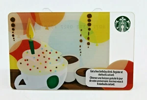 Starbucks Coffee 2011 Gift Card Happy Birthday Candle Green Mugs Zero Balance - Imagen 1 de 12