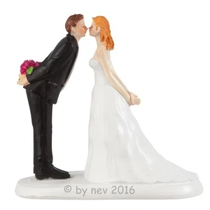 HOCHZEITSTORTE FIGUR PAAR KÜSST SICH 12 cm hoch Tortenfigur Brautpaar NEUWARE - Bild 1 von 1