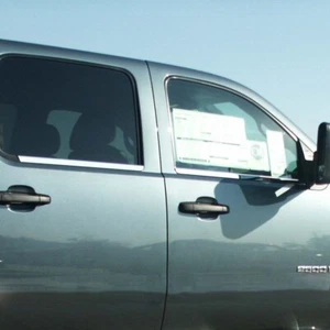 4pc Stainless Steel Window Sill Trim for 2007-13 Chevy Silverado 1500 Crew Cab - Picture 1 of 4