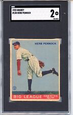 1933 Goudey Big League Chewing Gum - R319 #138 Herb Pennock HOF Yankees SGC 2